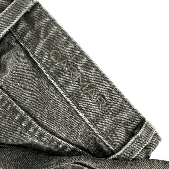 CARMAR Emelia Sturgis Spiked Straight Leg Frayed Goth Jeans Black Size‎ 25 - Picture 10 of 10